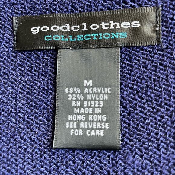 Good Clothes Collection Blue with Blossoms Short Sleeve Knit Sweater size Medium - Picture 3 of 6